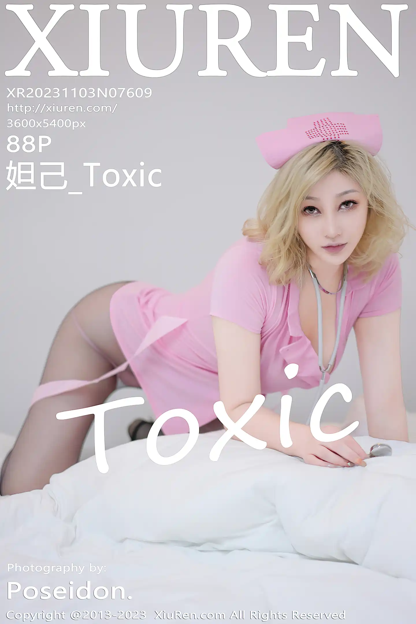 [XiuRen秀人网]VOL.7609 女神妲己 Toxic粉色情趣护士服配超薄黑丝秀丰满身材诱惑写真88P-秀人网官方网站